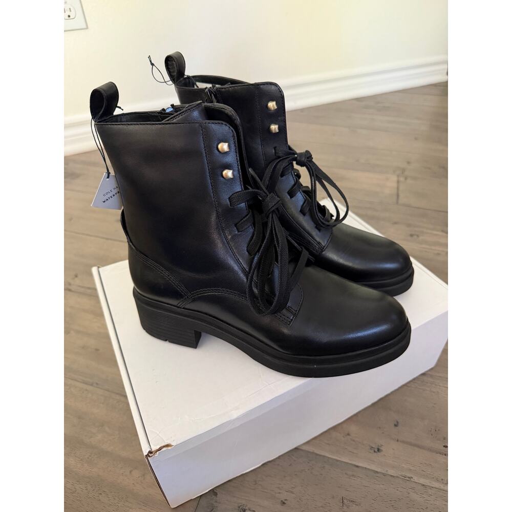 New Cole Haan Cherise lace up leather lug boot $300 - Picture 3 of 8